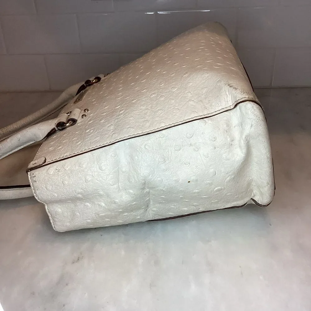 Kate Spade Bag Purse Handbag Leather Wellesley Quinn Ostrich Tote Preloved Bag